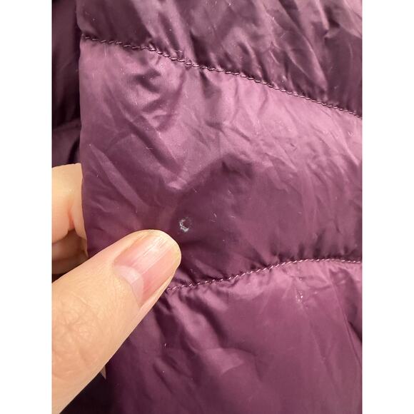 Land’s End Down Full Zip Quilted Puffer Packable Jacket Purple size Large Petite - Picture 5 of 6